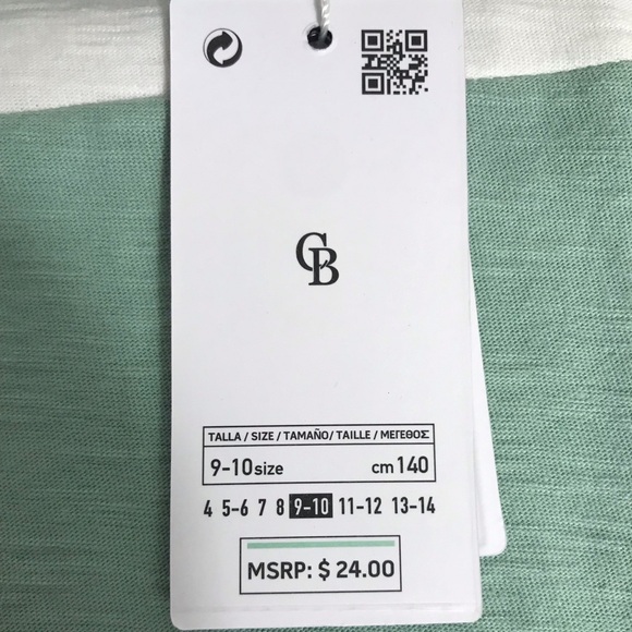 NWT Cactus Boys Green & White Striped T-Shirt - Picture 9 of 9